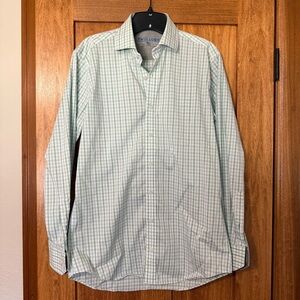 Twillory Green and White Checked Dress Shirt